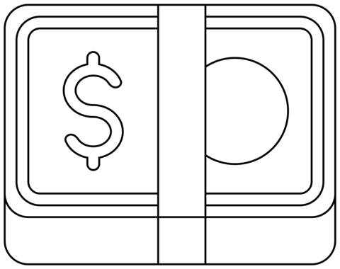 Dollar Banknote Emoji Coloring Page